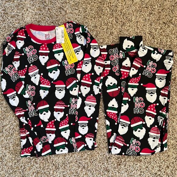 NWT-The Children's Place - GLOW IN THE DARK Christmas PJ Set - Size 10 - Picture 1 of 3